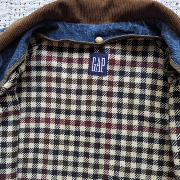 Vintage GAP Fireman Men's Jacket XXL Denim Barn Chore Coat Cabincore Heavyweight - Picture 4 of 8